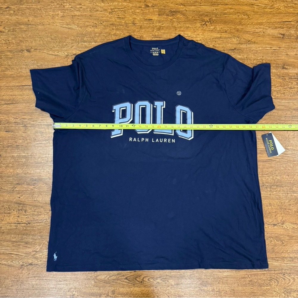 Polo Ralph Lauren Blue Graphic Spellout Logo Casual Big & Tall T Shirt Men's 4XB - Picture 8 of 8